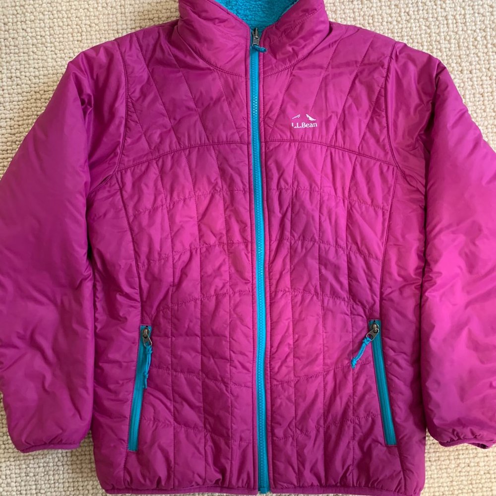 L.L. Bean Girl's XL Reversible Fleece Jacket